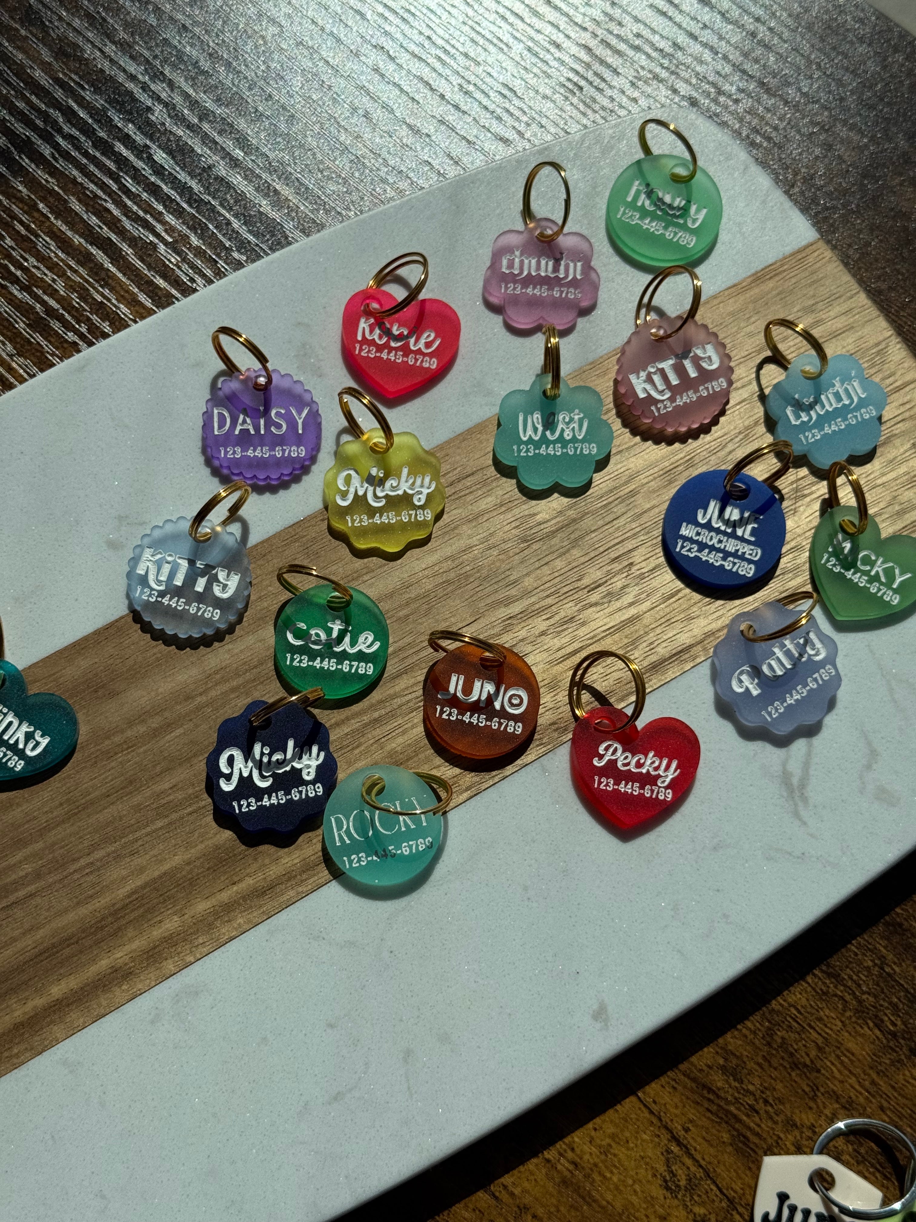 Heart Frosted Pet Tag