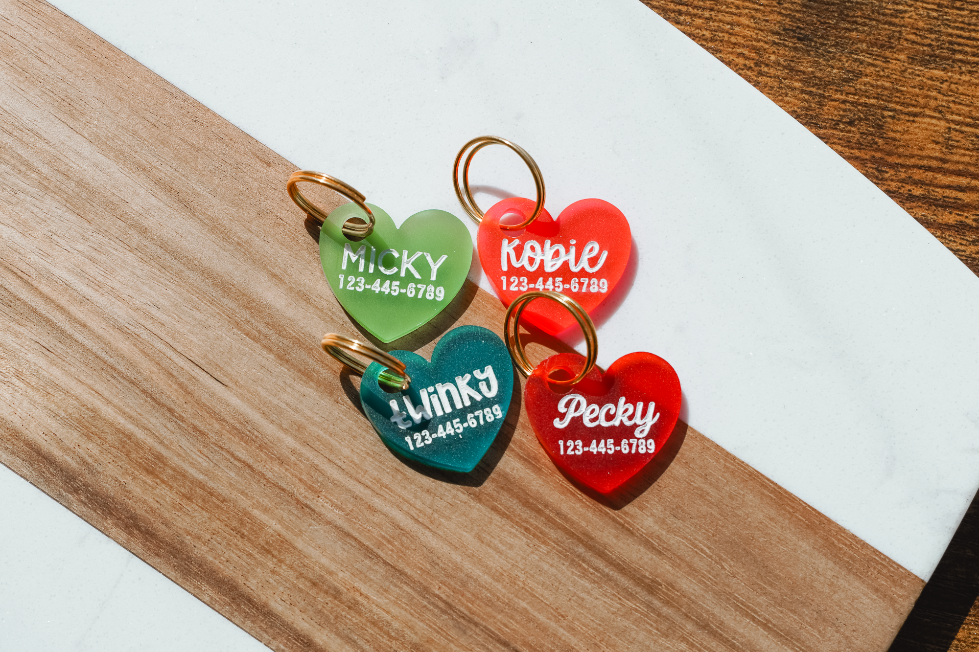 Heart Frosted Pet Tag