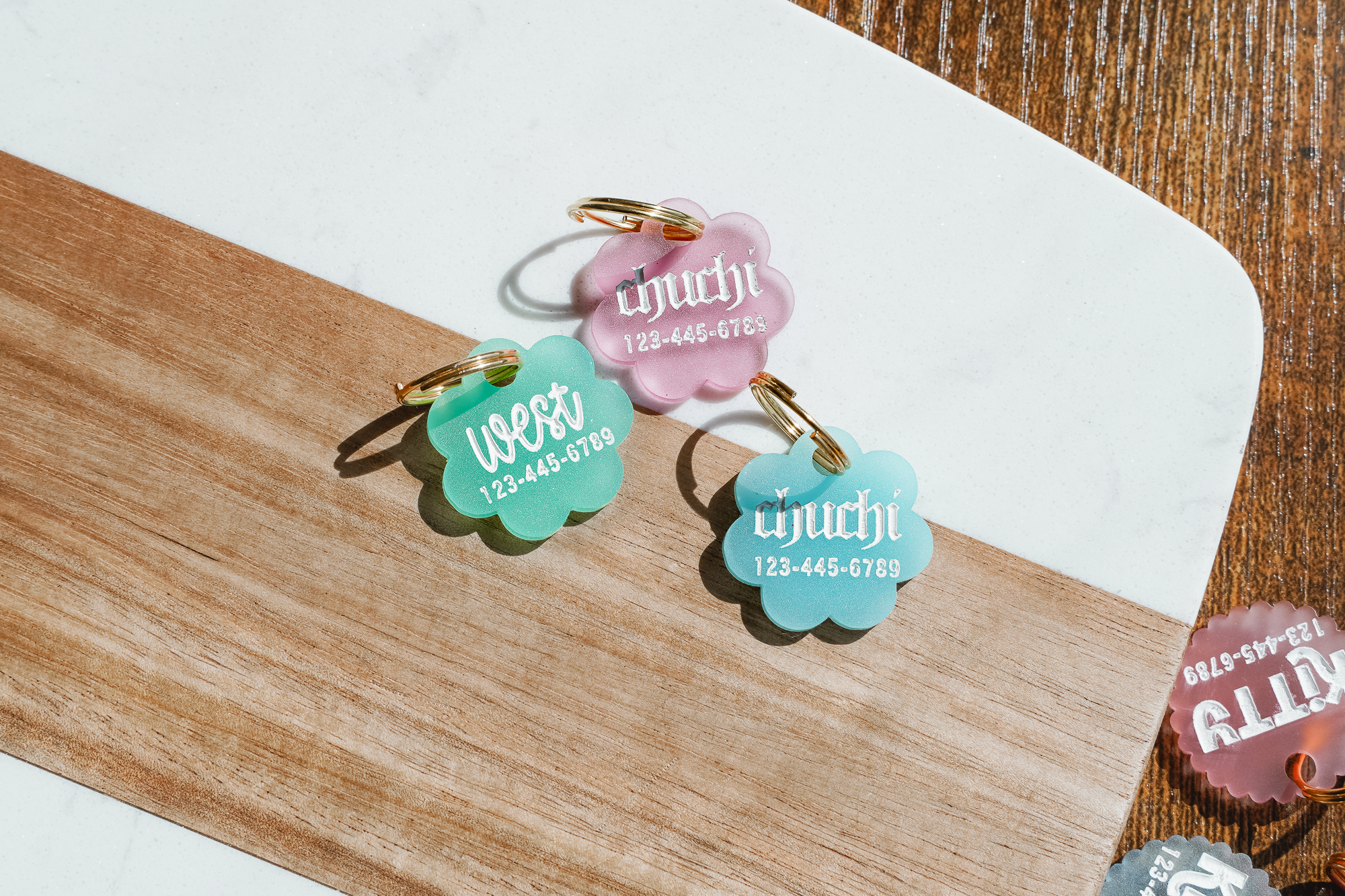 Flower Frosted Pet Tag