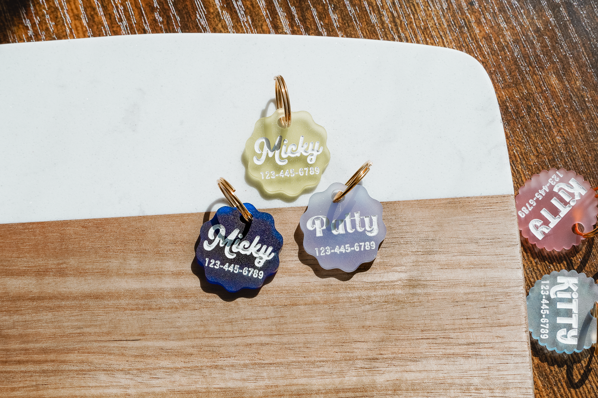 Wavy Frosted Pet Tag